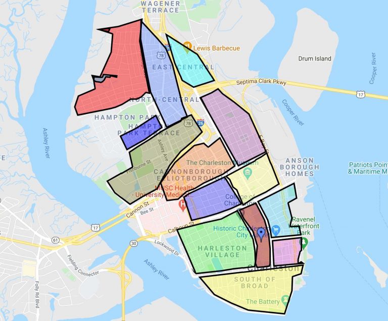 Discover the Charleston Peninsula Neighborhoods - Interactive Map